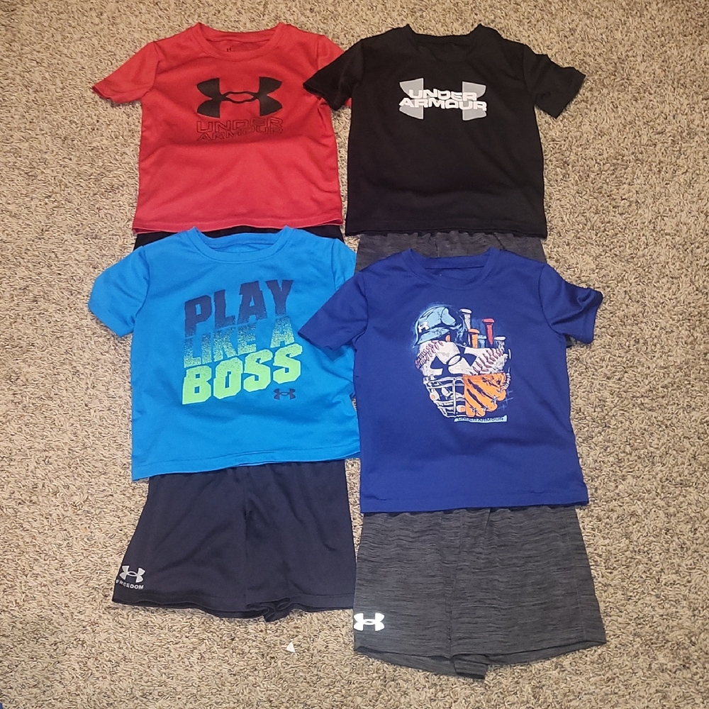 Size 4 Boys Under Armour Short-Sleeved Shirt/Shorts Set Bundle